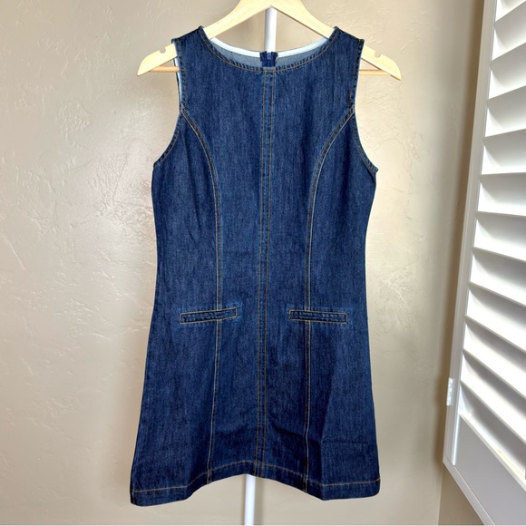 Commense 100% Cotton Sleeveless Denim Mini Dress Blue NWT Small Soft Lightweight - Picture 4 of 10